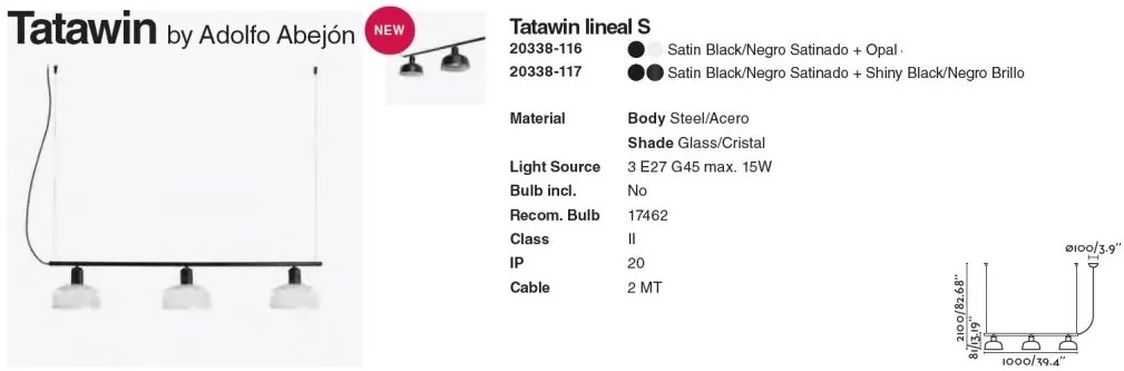 Lustra suspendata design modern TATAWIN alb