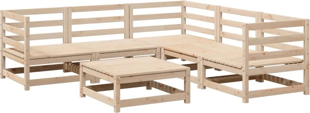 vidaXL Set canapea de grădină, 6 piese, lemn masiv de pin