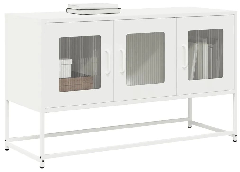 vidaXL Dulap TV, alb, 100,5x39x60,5 cm, oțel laminat la rece