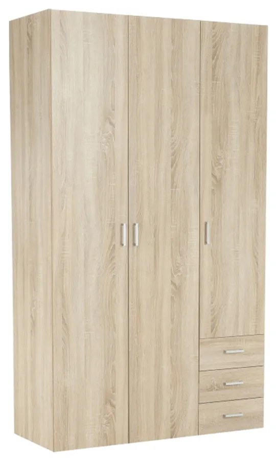 Dulap, 3 usi, alb extra lucios HG, GWEN 70427 Dulap, 3 usi, stejar sonoma, GWEN 70427