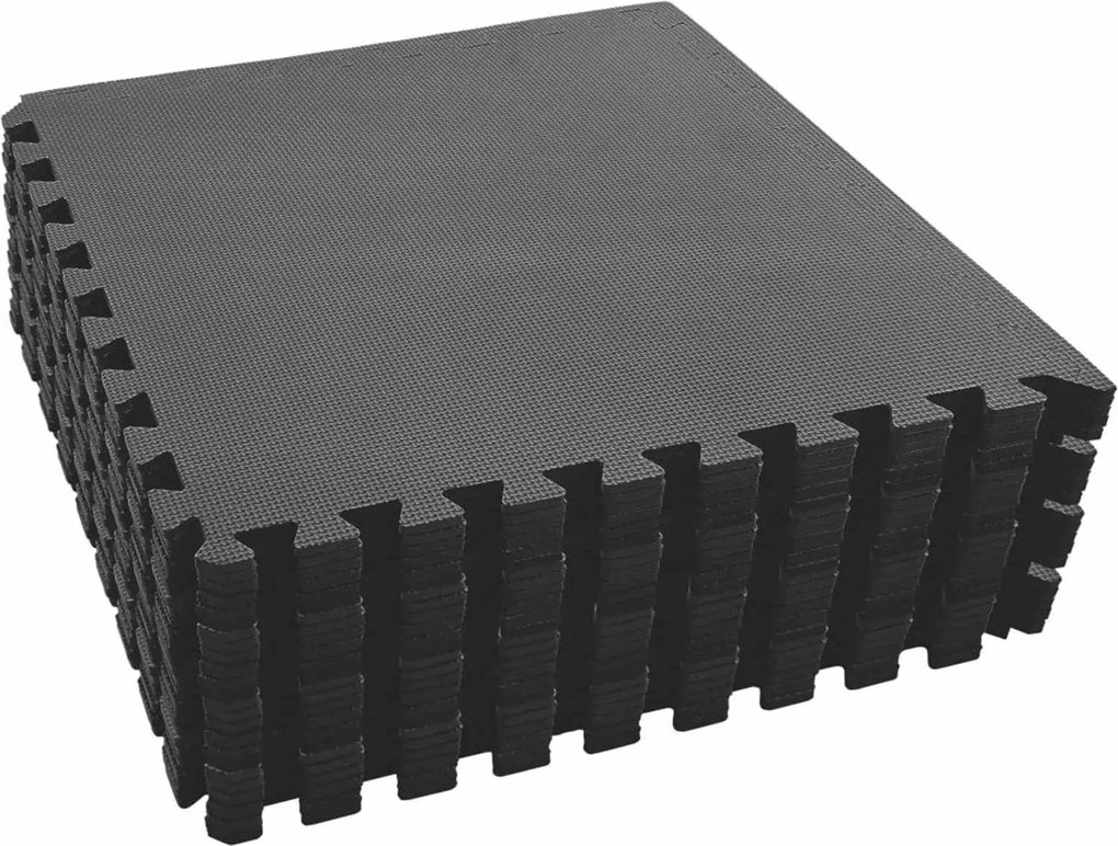 vidaXL Saltele de exerciții puzzle 24 pcs Negru 8,64 ㎡ Spumă EVA