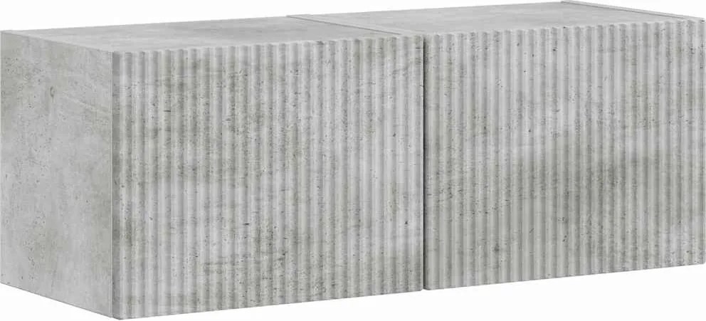 vidaXL Dulap TV de perete 2 pcs Beton 60 x 31 x 29.5 cm Lemn compozit