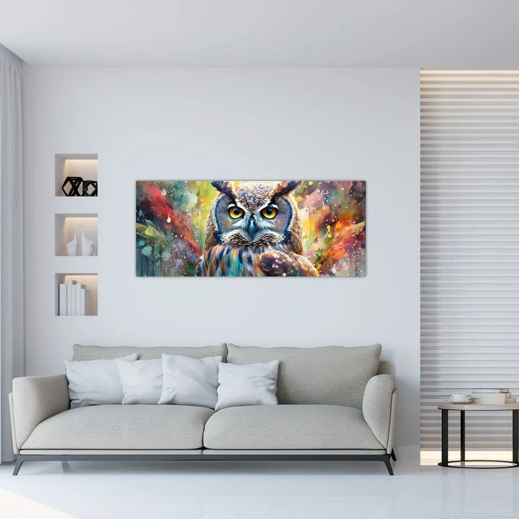 Tablou - Pictură de o bufniță (120x50 cm)