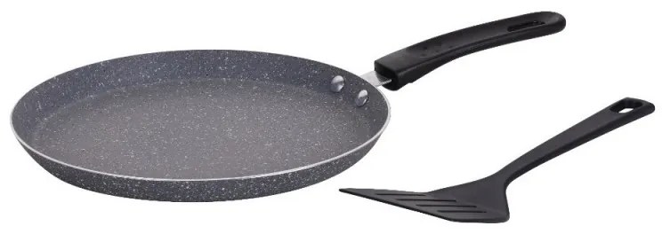 Placă de clătite cu spatulă Oliver Voltz OV51322H24S, 24cm, finisaj marmură, inducție, gri