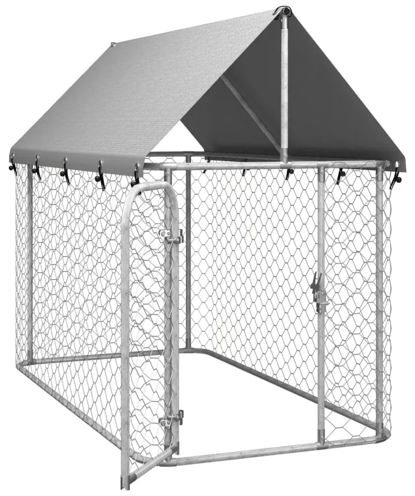 Padoc pentru caini de exterior, cu acoperis, 200x100x150 cm