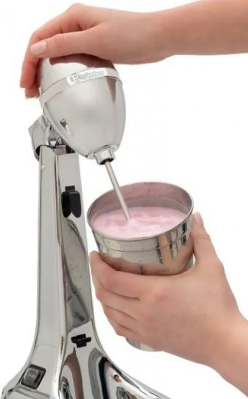 Mixer frappe pentru bar Bartscher 135100, 85 W, 700 ml, 2 viteze, cap rabatabil, argintiu/cromat