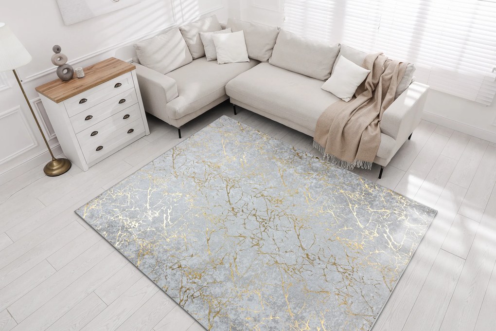 MIRO 11111.2108 covor lavabil Marmură, glamour anti-alunecare - crem / aur - SECUNDAR-COTATI PRODUSUL