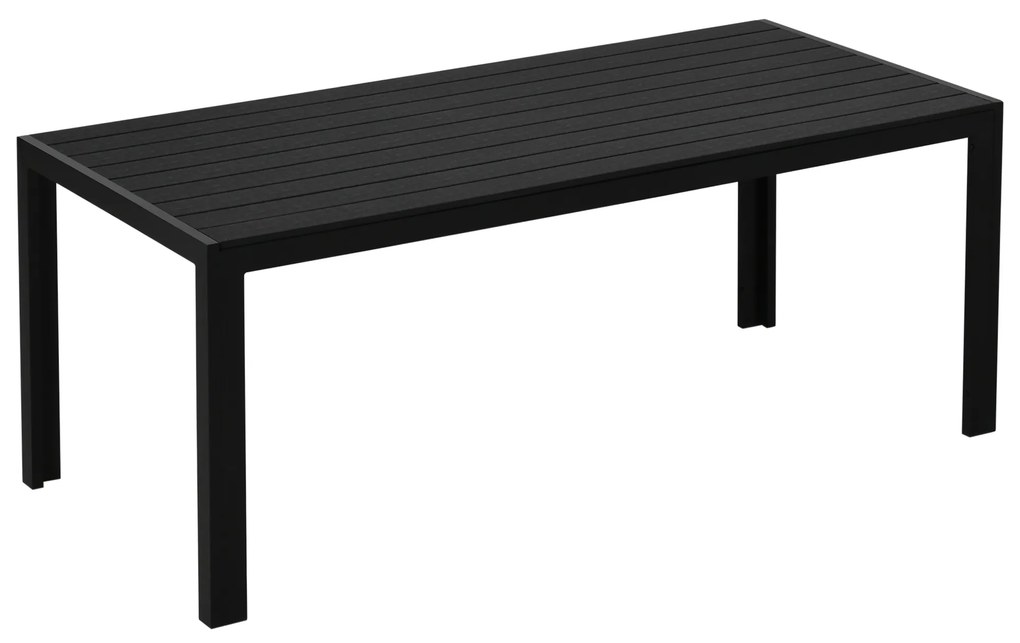 Outsunny Tavolo da pranzo da Esterno in WPC e Alluminio, 190x85cm