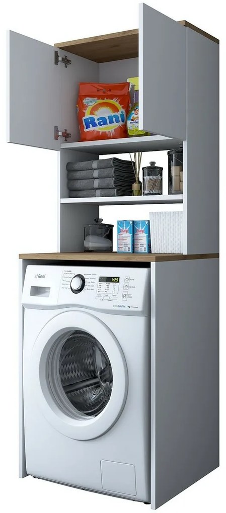 Dulap deasupra mașinii de spălat Karin White and Walnut