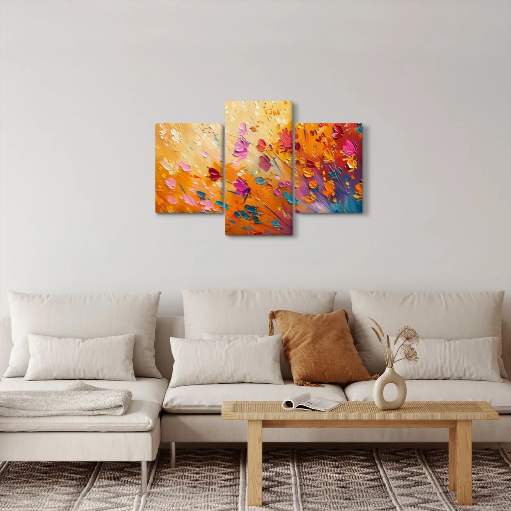 Tablou - Pictură flori colorate (90x60 cm)