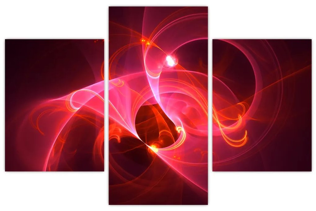 Tabloul modern cu abstacție roz (90x60 cm)