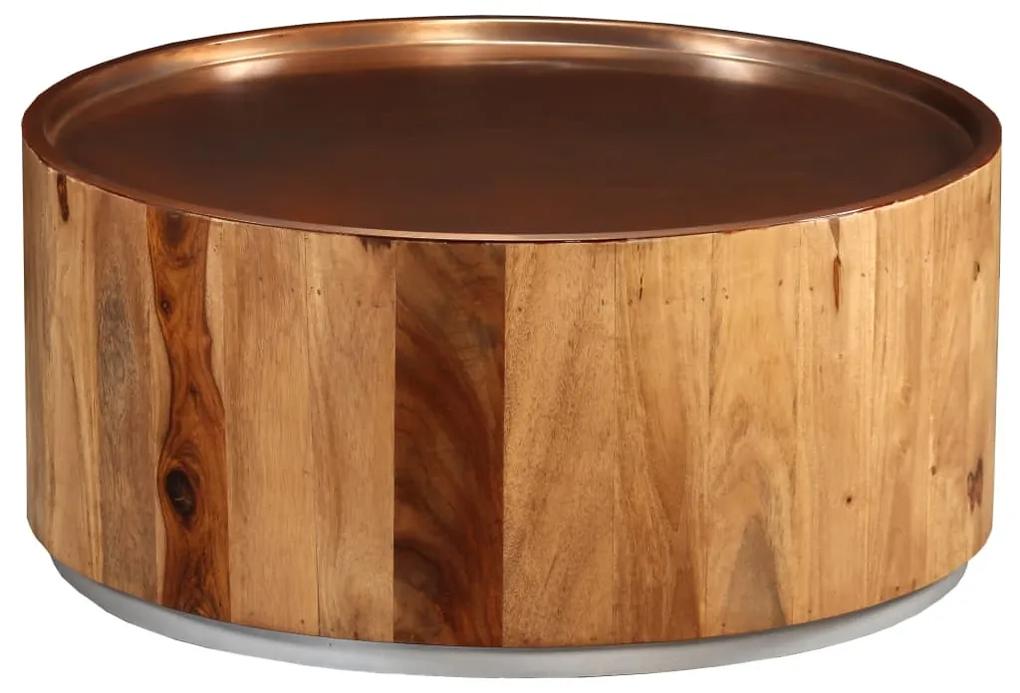 244925 vidaXL Măsuță de cafea, lemn masiv de palisandru și oțel, 68 cm