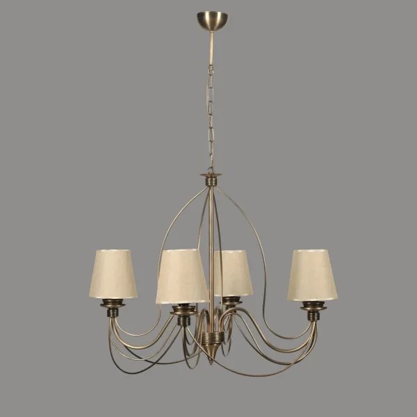 Candelabru cu lanț CLASSIC 4xE14/40W/230V bronz/bej