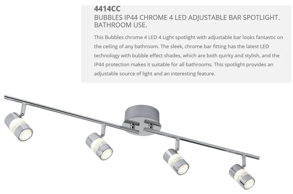 Plafoniera LED directionabila pentru baie IP44 Bubbles 4L 4414CC SRT