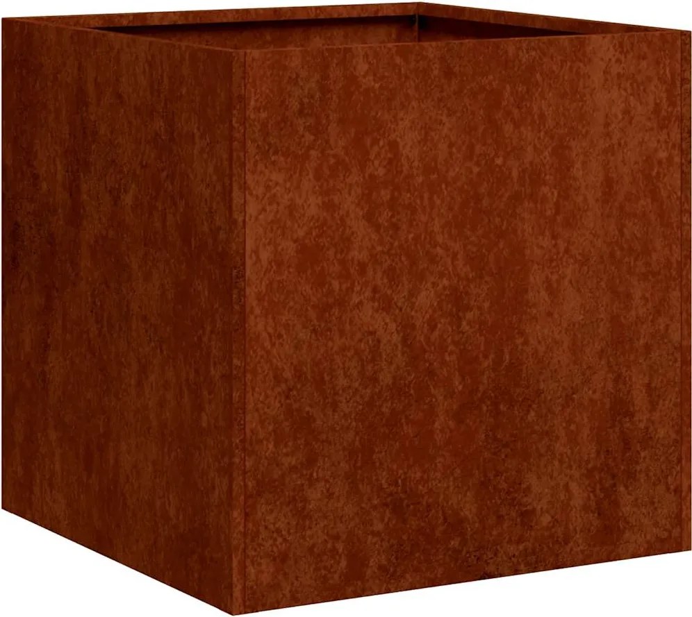 vidaXL Jardinieră Rusty 40x40x40 cm Oțel pentru intemperii