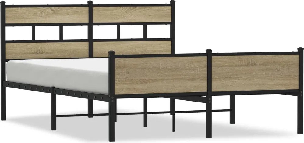vidaXL Cadru pat fără saltea stejar sonoma 150x200 cm lemn prelucrat