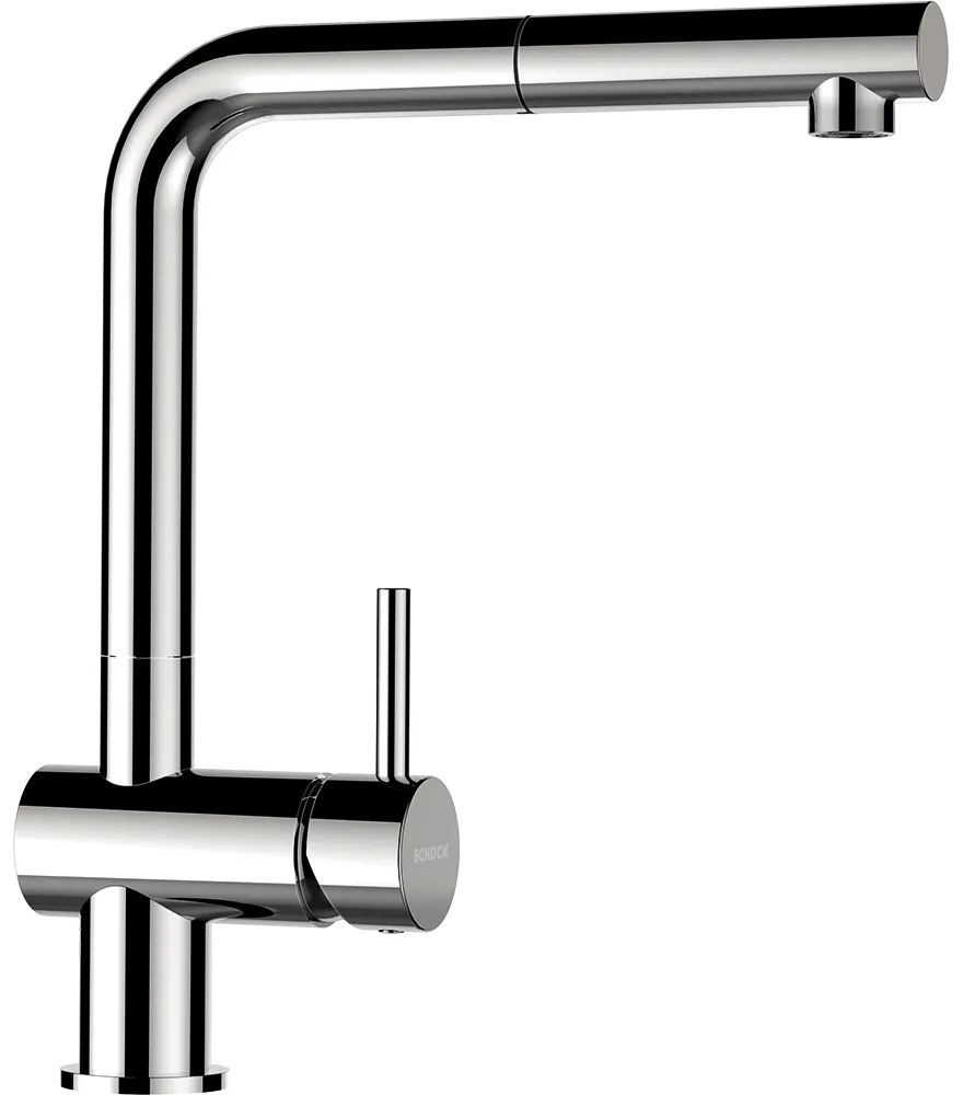 Baterie bucatarie Schock Epos Crom cu cap extractibil, cartus ceramic