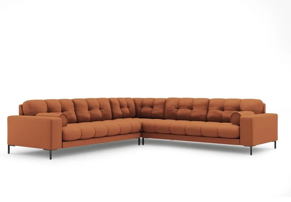 Coltar 6 locuri Bali tapitat/picioare negre – L256 x l256 x h75