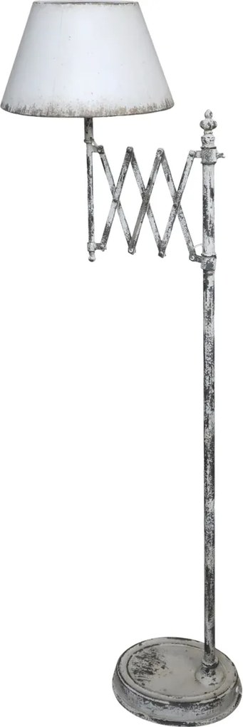 Lampadar alb, din metal, aspect vintage, 60W, Zoniana