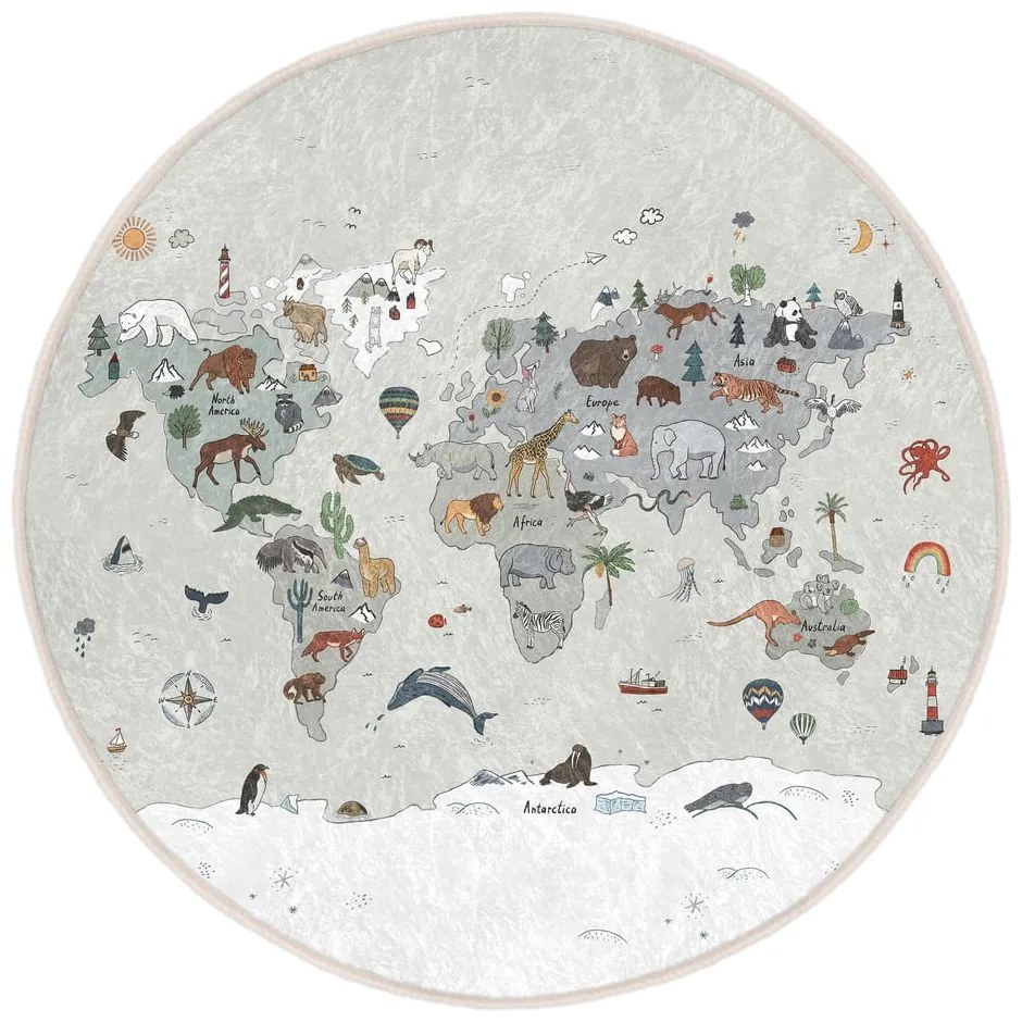 Covor de joacă pentru copii lavabil ø100 cm Big World – Mila Home