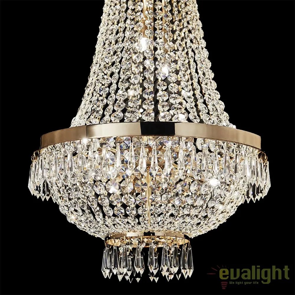 Lustra, Pendul cristal, inaltime reglabila, diam.38cm, CAESAR SP6 ORO 114729