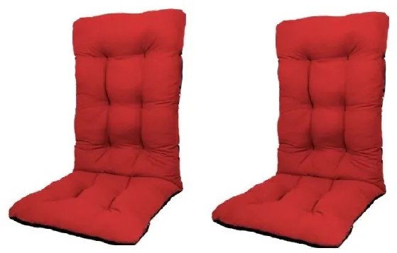 Set Perne pentru scaun de casa si gradina cu spatar, 48x48x75cm, culoare rosu, 2buc/set