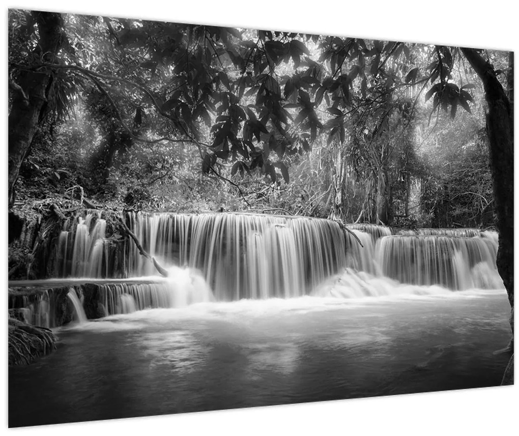 Tablou - Cascada alb-negru și alb (90x60 cm)