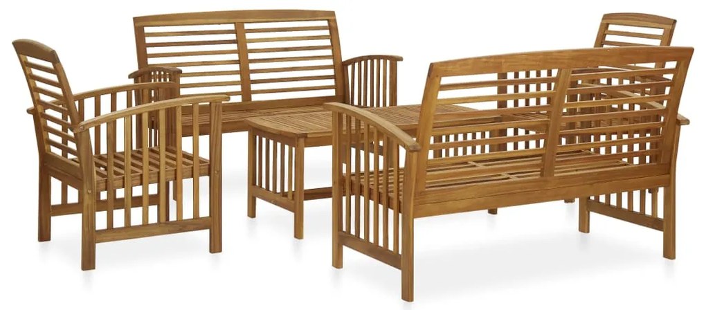 vidaXL Set mobilier de grădină, 5 piese, lemn masiv de acacia