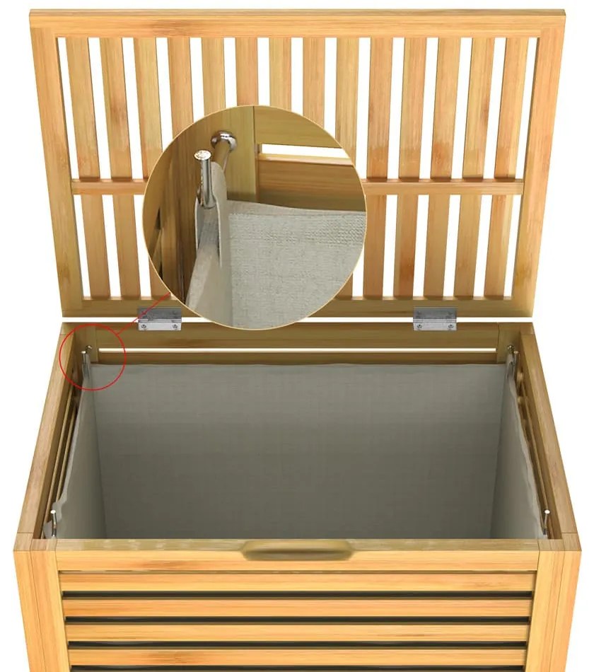 Deuba Cos de rufe din bambus - 62L