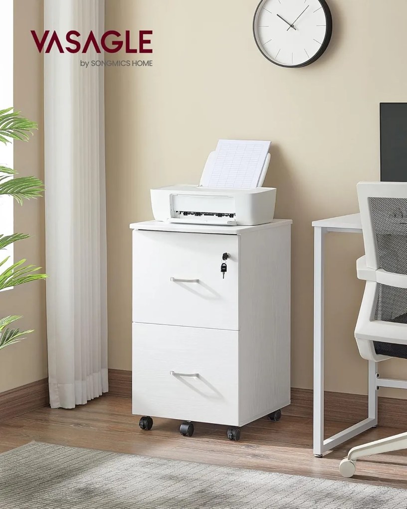 Fiset, dulap birou Vasagle Alb 54.4x43.8x40 cm