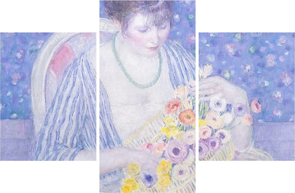Tablou - Frederick Carl Frieseke, The Basket of Flowers, reproducere (90x60 cm)