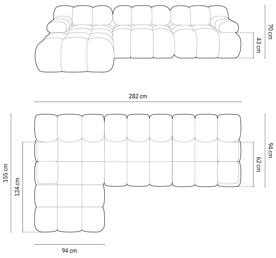 Colțar modular bej cu tapițerie din țesătură bouclé (cu colț pe partea stângă ) Bellis – Micadoni Home