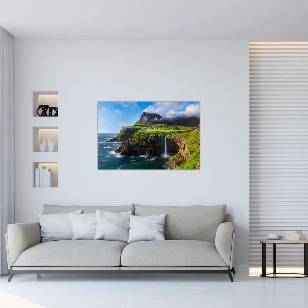 Tablou - Cascada Múlafossur (90x60 cm)