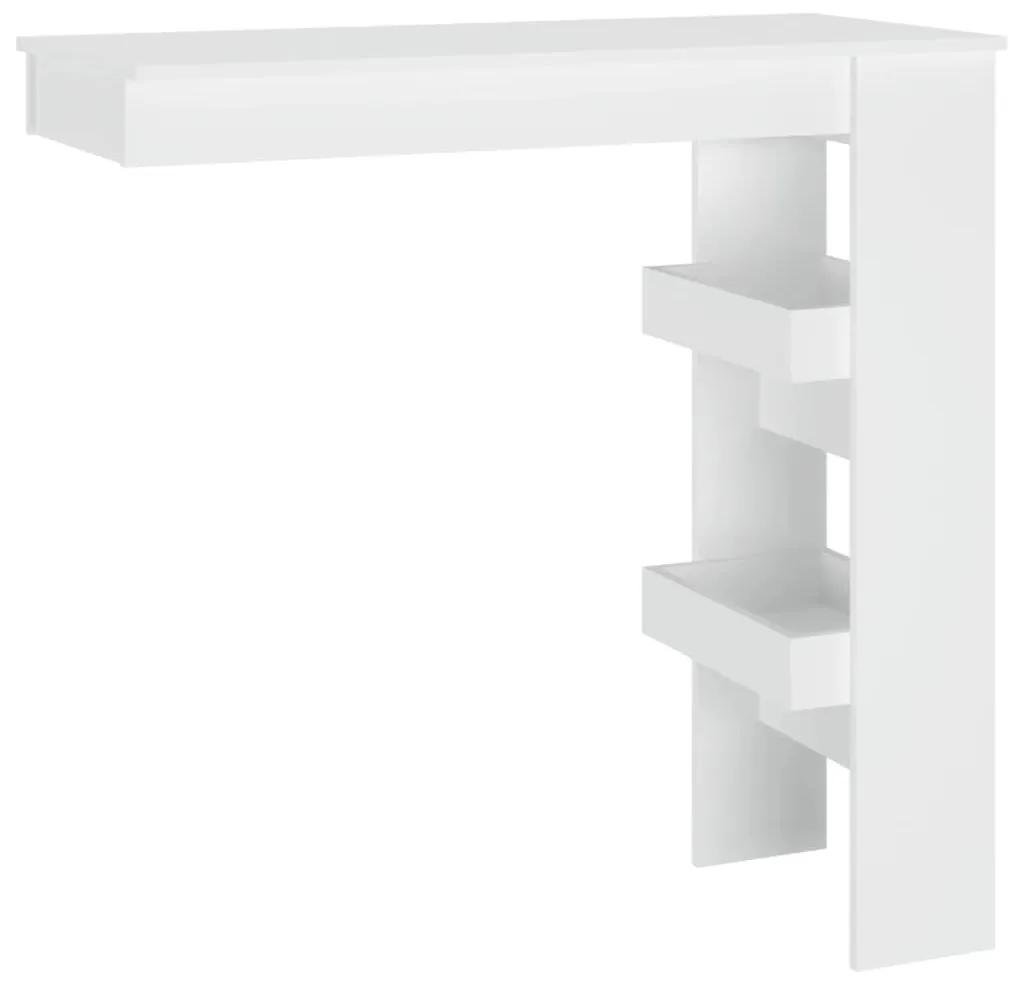 811781 vidaXL Masă bar de perete, alb, 102x45x103,5 cm, lemn compozit