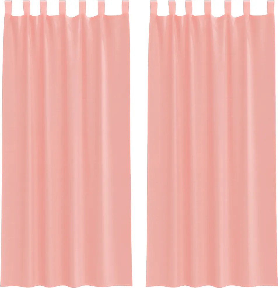 vidaXL Perdele Voile cu Bucle 2 buc Roz 140x225 cm