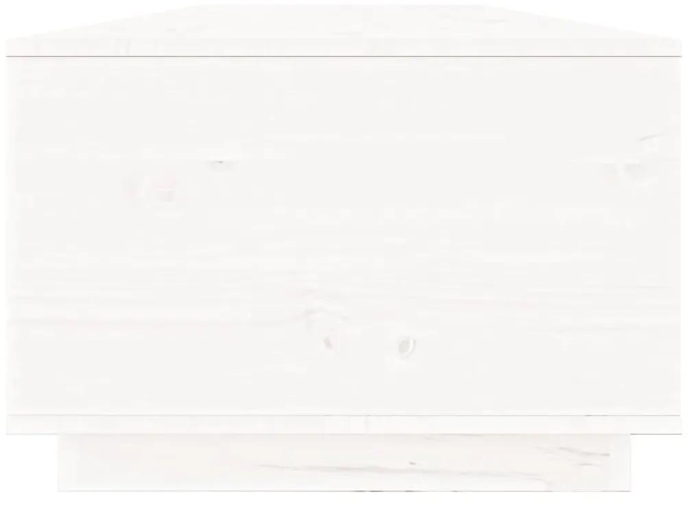 Masuta de cafea, alb, 100x50x35 cm, lemn masiv de pin