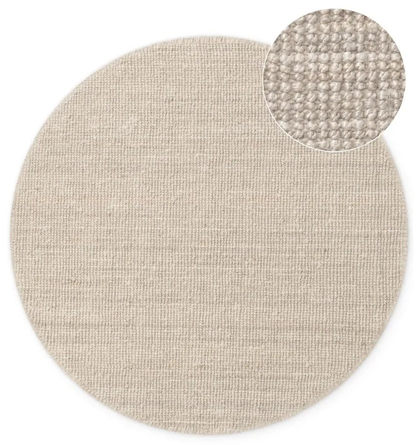 Covor crem rotund din iută ø 200 cm Bouclé Jaipur – Hanse Home