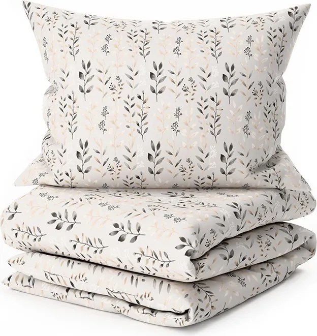 Lenjerie de pat din polibumbac SALVIA gri-maroniu Dimensiune lenjerie de pat: 70 x 90 cm | 140 x 220 cm