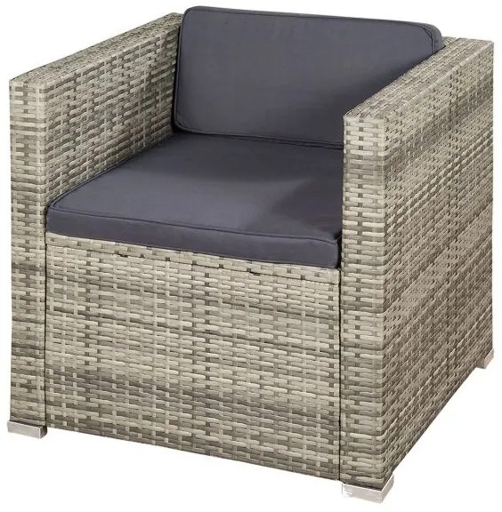 Jusky Set ratan de gradina Punta Cana L - perne gri/antracit