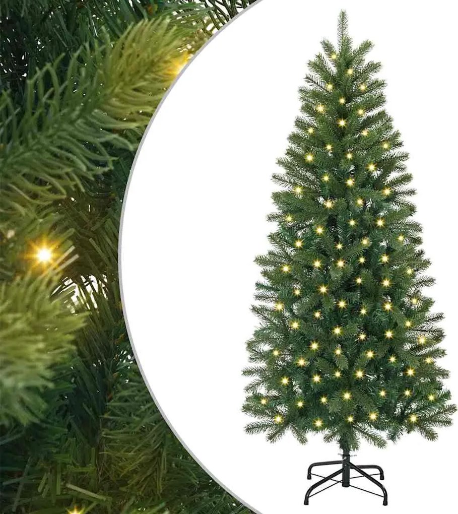 vidaXL Brad de Crăciun artificial cu 150 LED Verde 150 cm PE și PVC