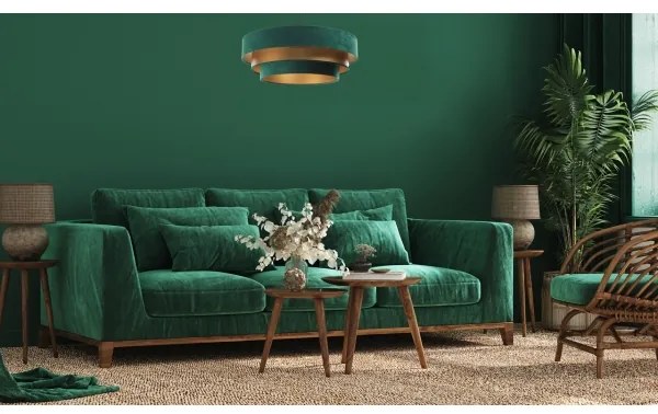 Lustr TRINITI 1xE27/60W/230V verde/auriu pe cablu