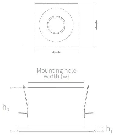 Spot incastrabil pentru tavan fals, Metal alb MYDL008-2-01-W