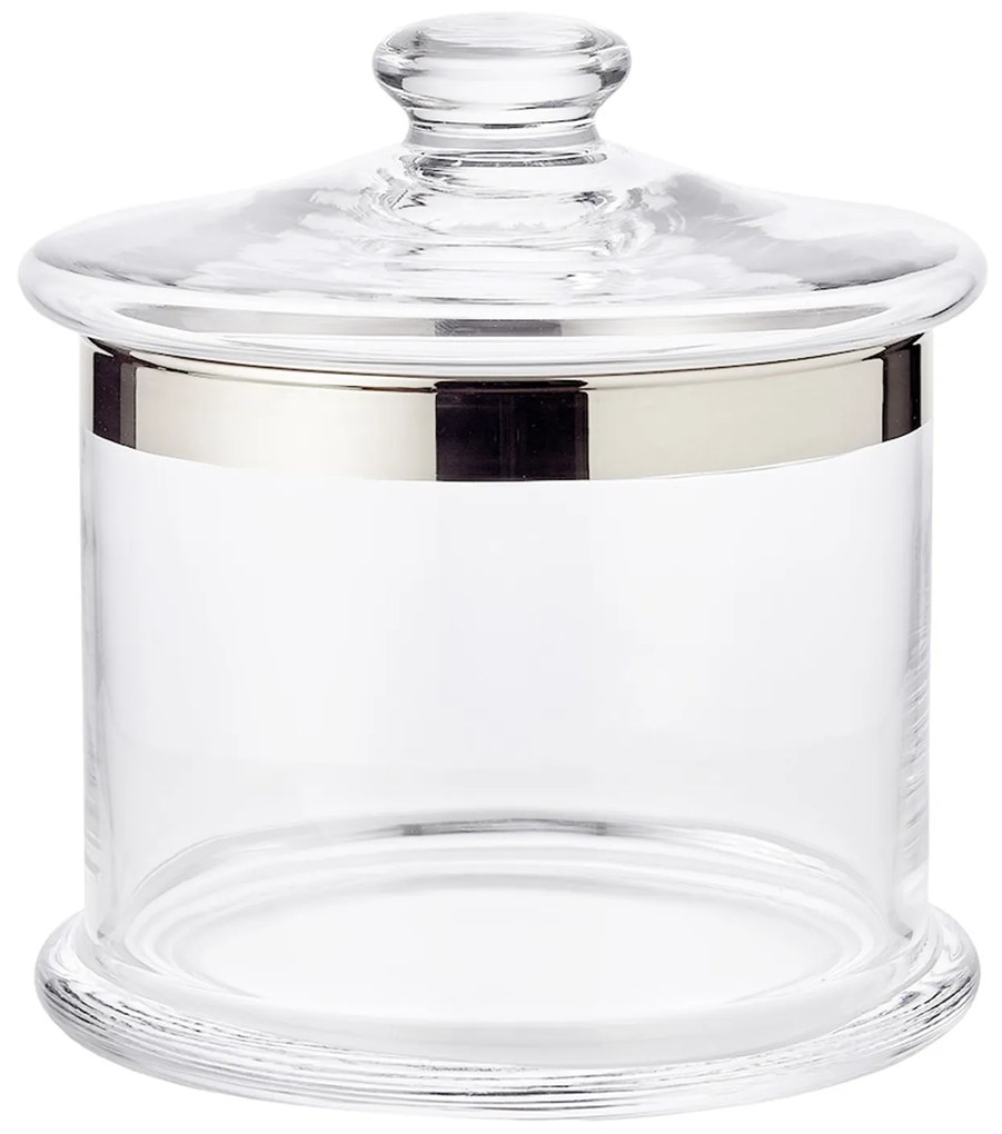 Cutie de ciocolată ERIK, sticlă de cristal suflat cu margine de platină, h. 18 cm - VIDUR