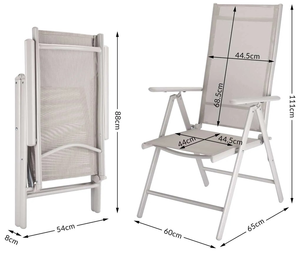 Deuba Set aluminiu gradina 1+8 - gri