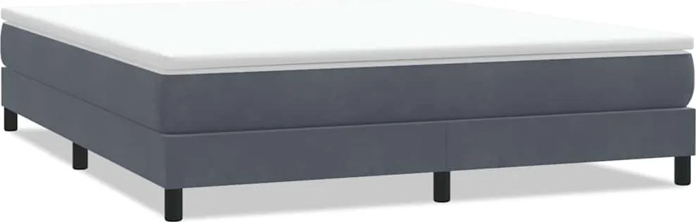 vidaXL Pat cu arcuri fără saltea Gri închis 180x220 cm catifea