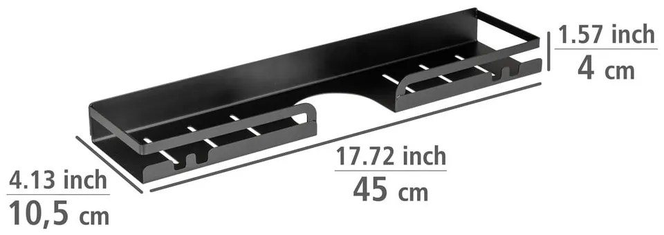 Raft pentru baie negru autoadeziv din oțel inoxidabil Altarella – Wenko