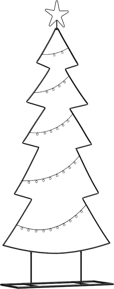 vidaXL Pom de Crăciun din metal cu suport Negru 150 cm Oțel