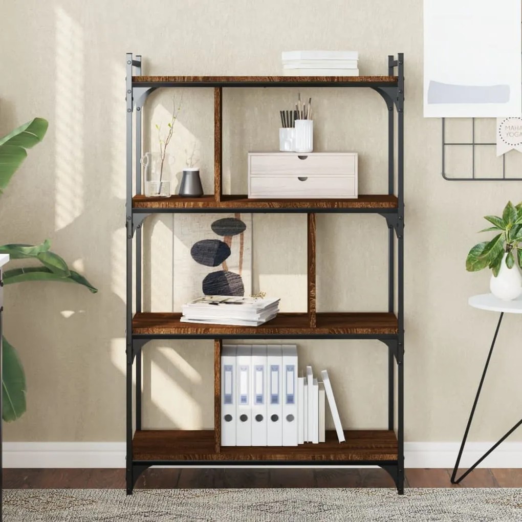 vidaXL Bibliotecă cu 4 niveluri stejar maro 76x32x123 cm lemn compozit