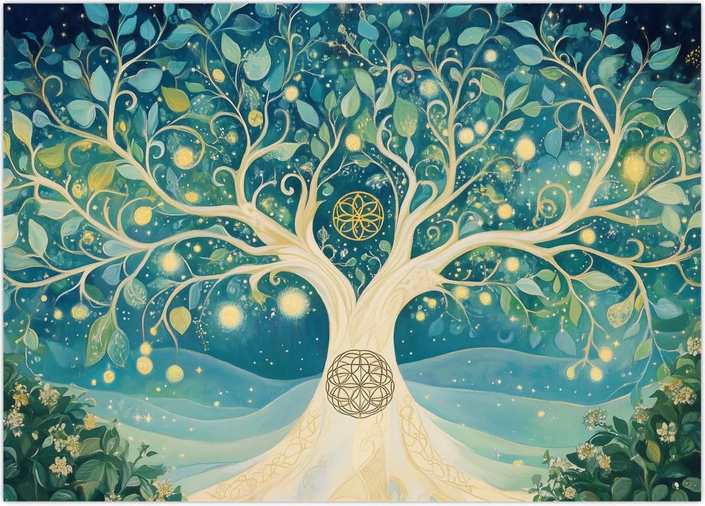 Tablou – Arbore magic cu spirale (70x50 cm)
