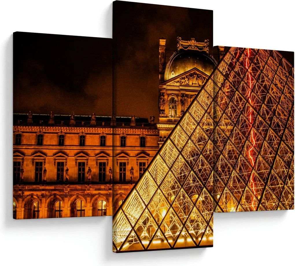 Tablou cu Louvre la Pris (90x60 cm)